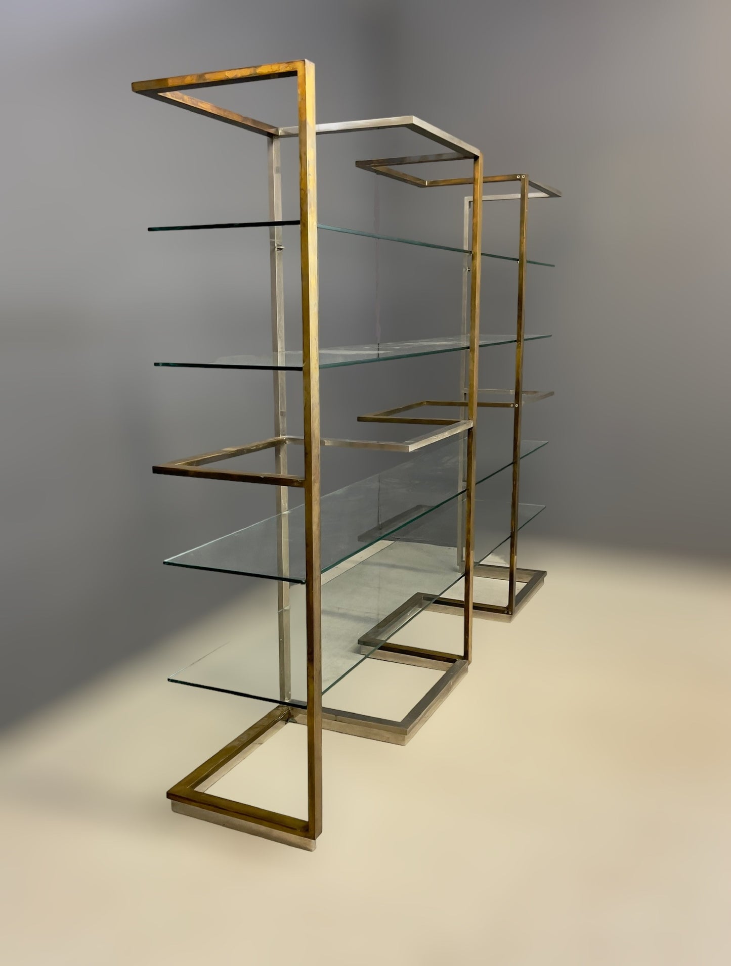 Brass Bookcase by Turri, 1970s