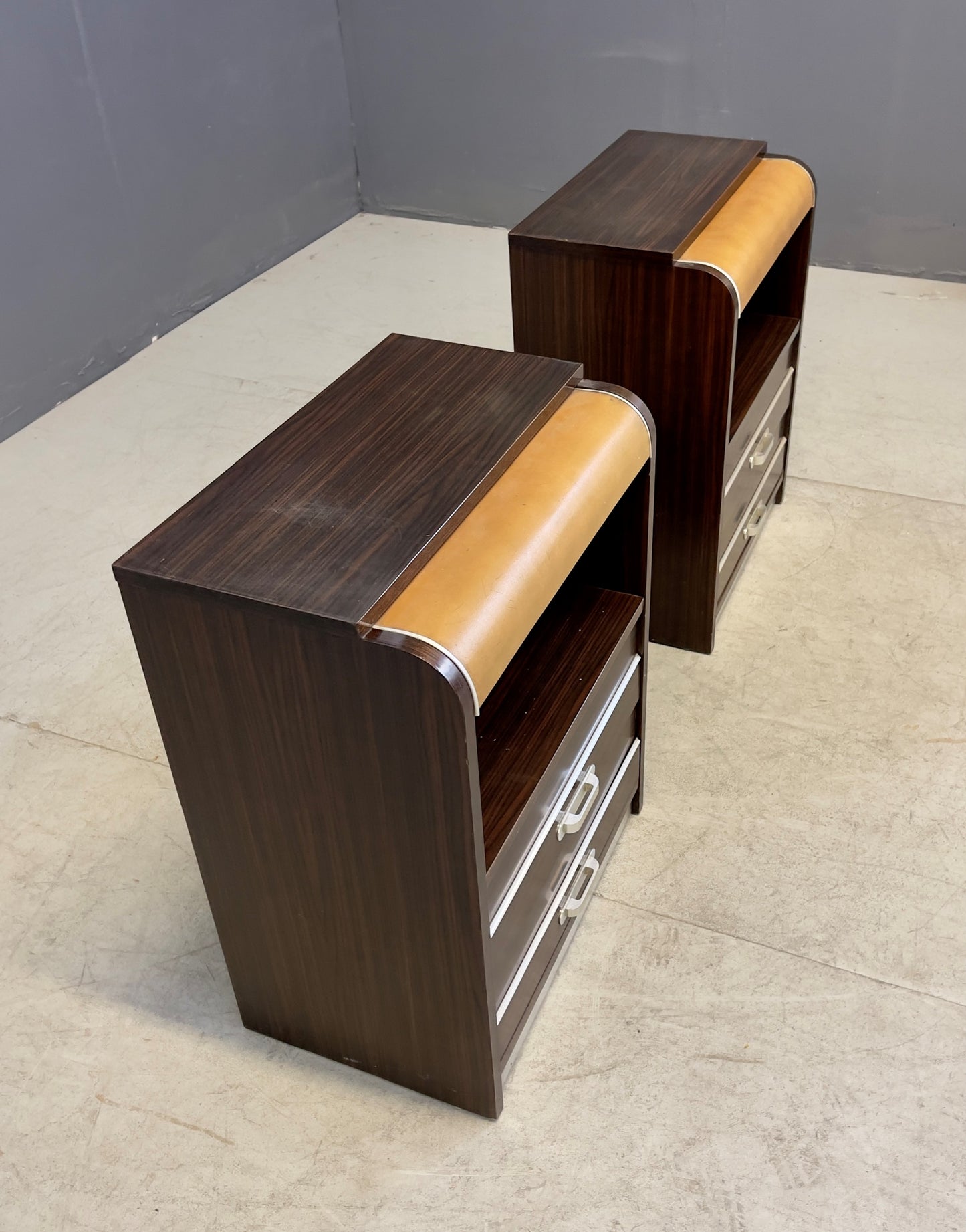 Pair of luminous nightstands, 1970s