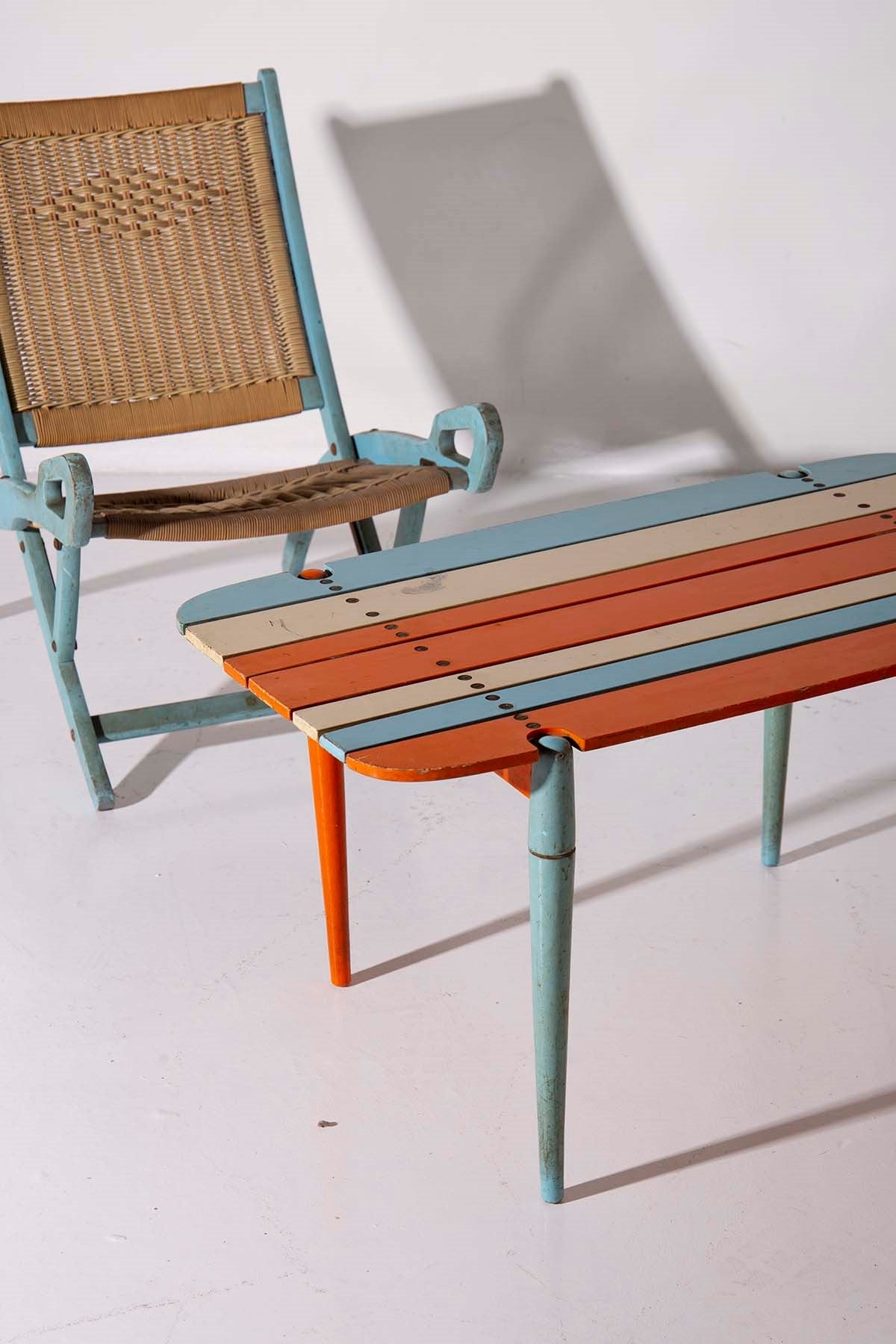 Giò Ponti for F.lli Reguitti, Ninfea armchairs with small table, 1958