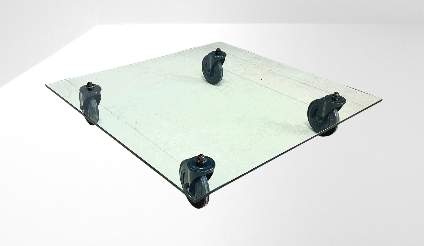 Coffee table with wheels by Gae Aulenti for Fontana Arte