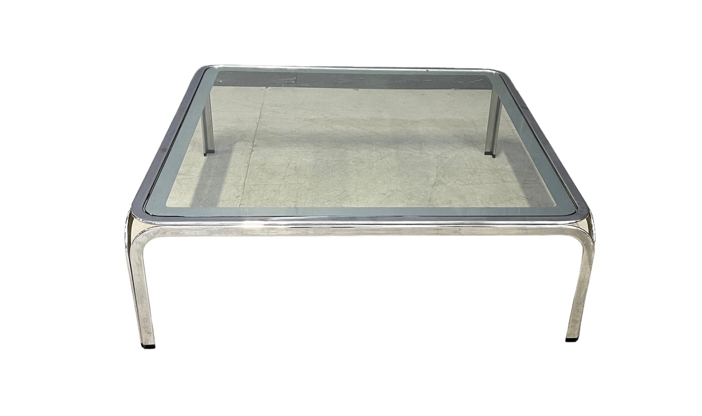Chrome-plated metal and glass top Coffee table, 1970s