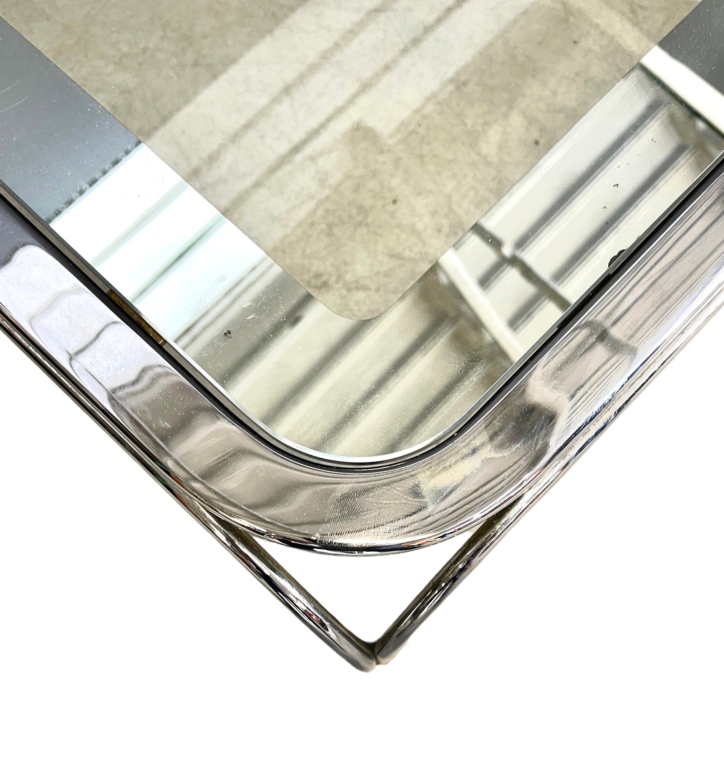 Chrome-plated metal and glass top Coffee table, 1970s