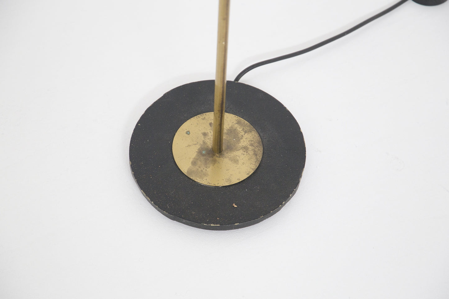 Vintage Round Floor Lamp in Brass