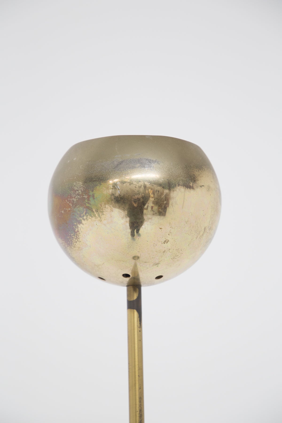 Vintage Round Floor Lamp in Brass
