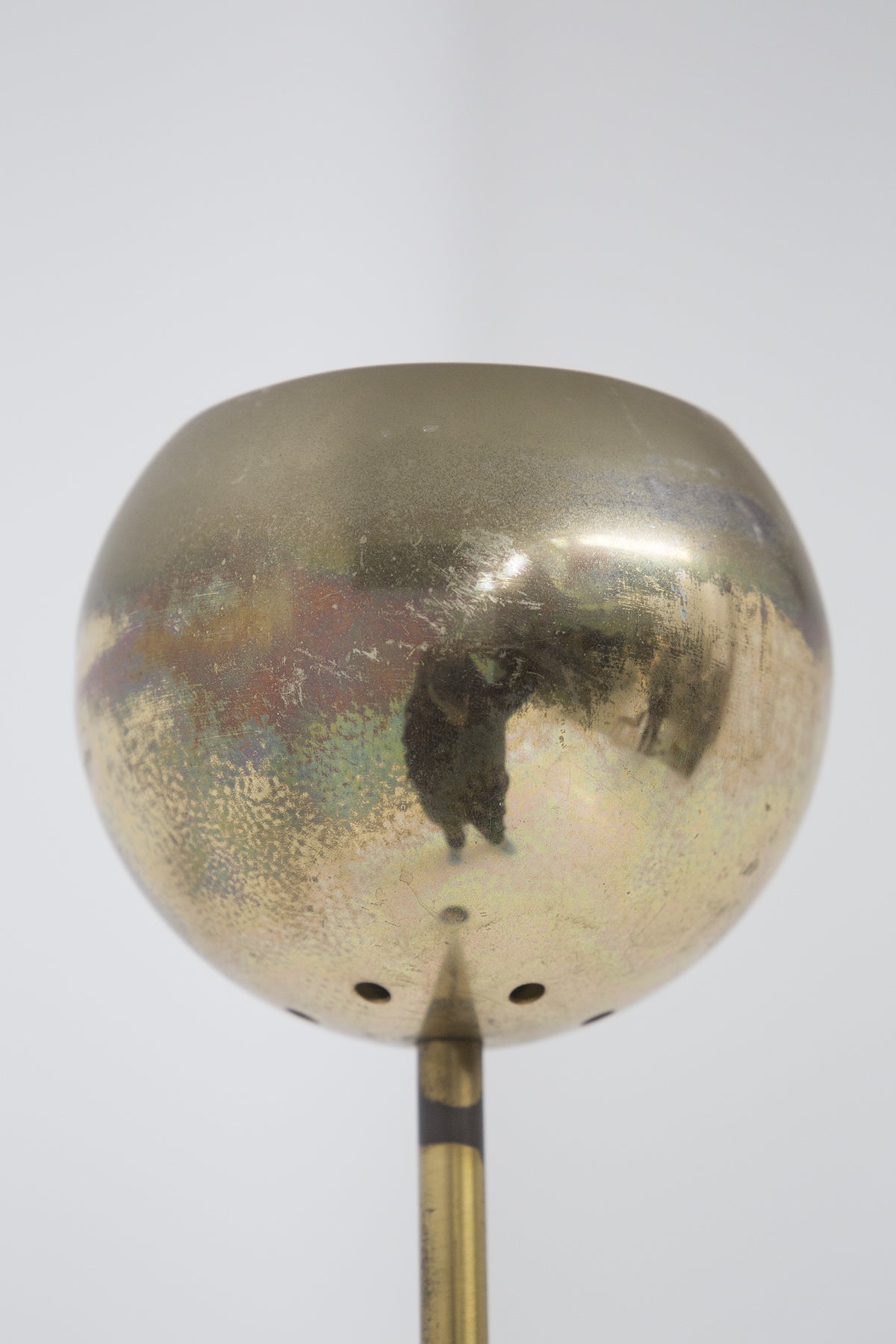Vintage Round Floor Lamp in Brass