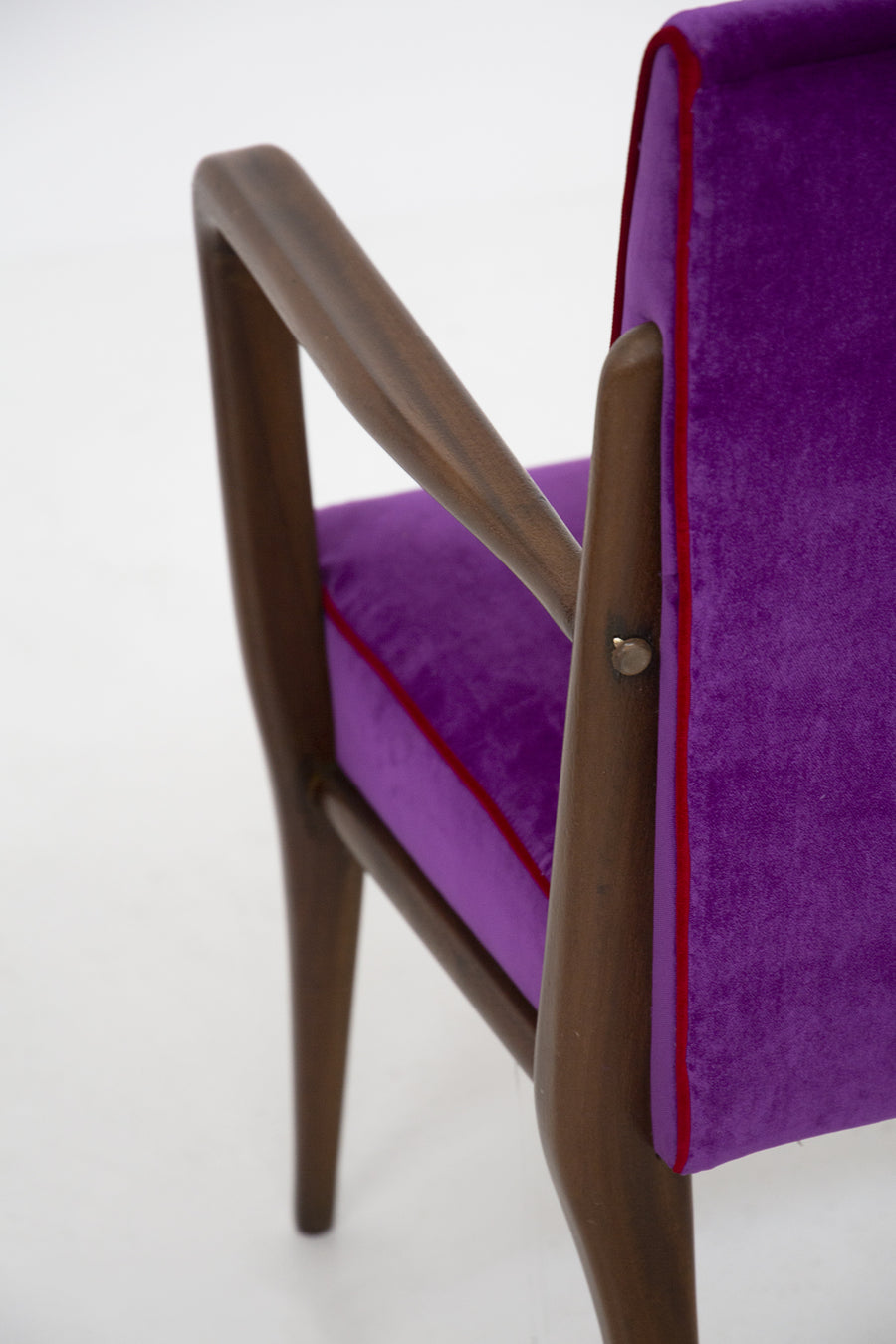 Purple Velvet Armchairs by Fratelli Consonni, 1950s