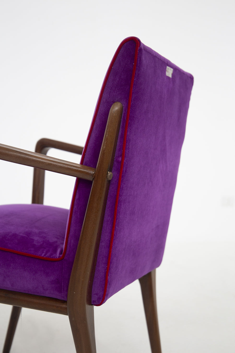 Purple Velvet Armchairs by Fratelli Consonni, 1950s