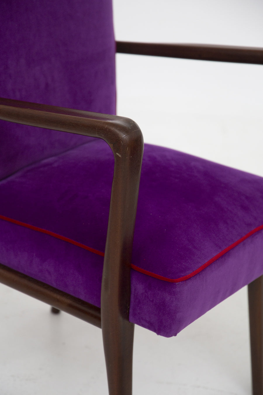 Purple Velvet Armchairs by Fratelli Consonni, 1950s