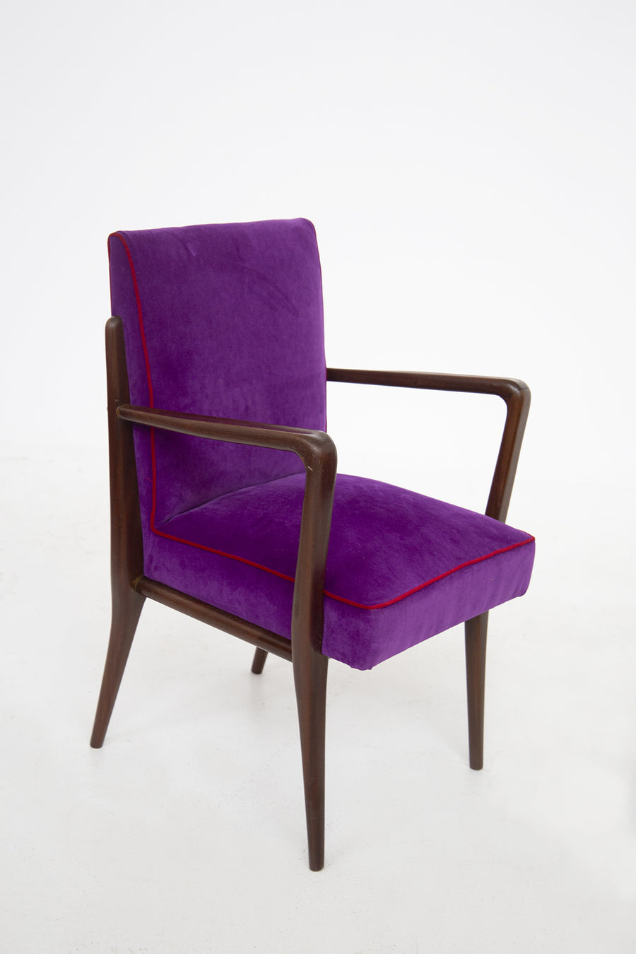 Purple Velvet Armchairs by Fratelli Consonni, 1950s
