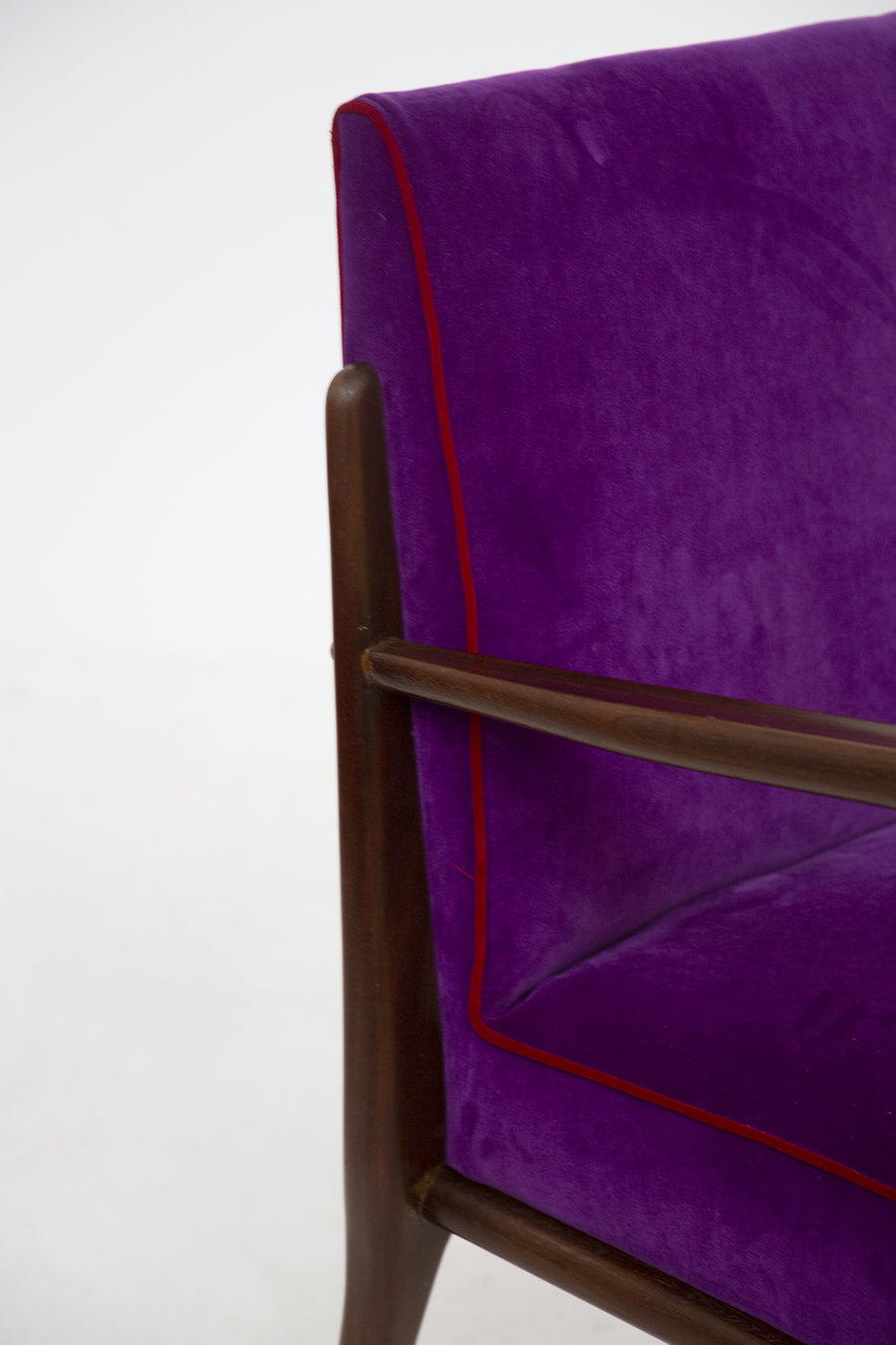 Purple Velvet Armchairs by Fratelli Consonni, 1950s