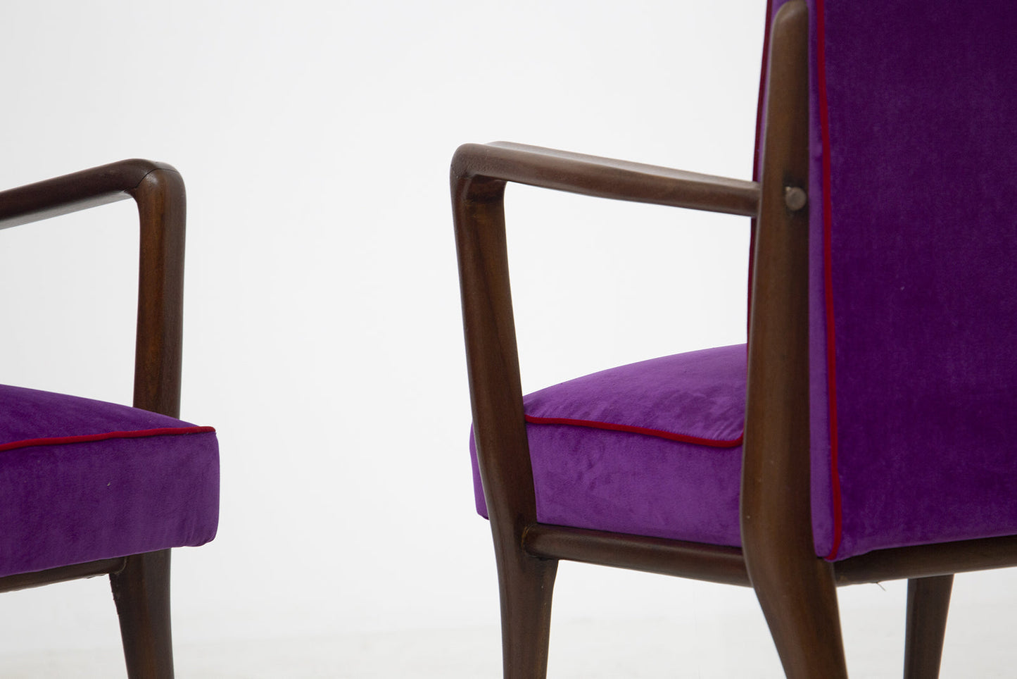 Purple Velvet Armchairs by Fratelli Consonni, 1950s