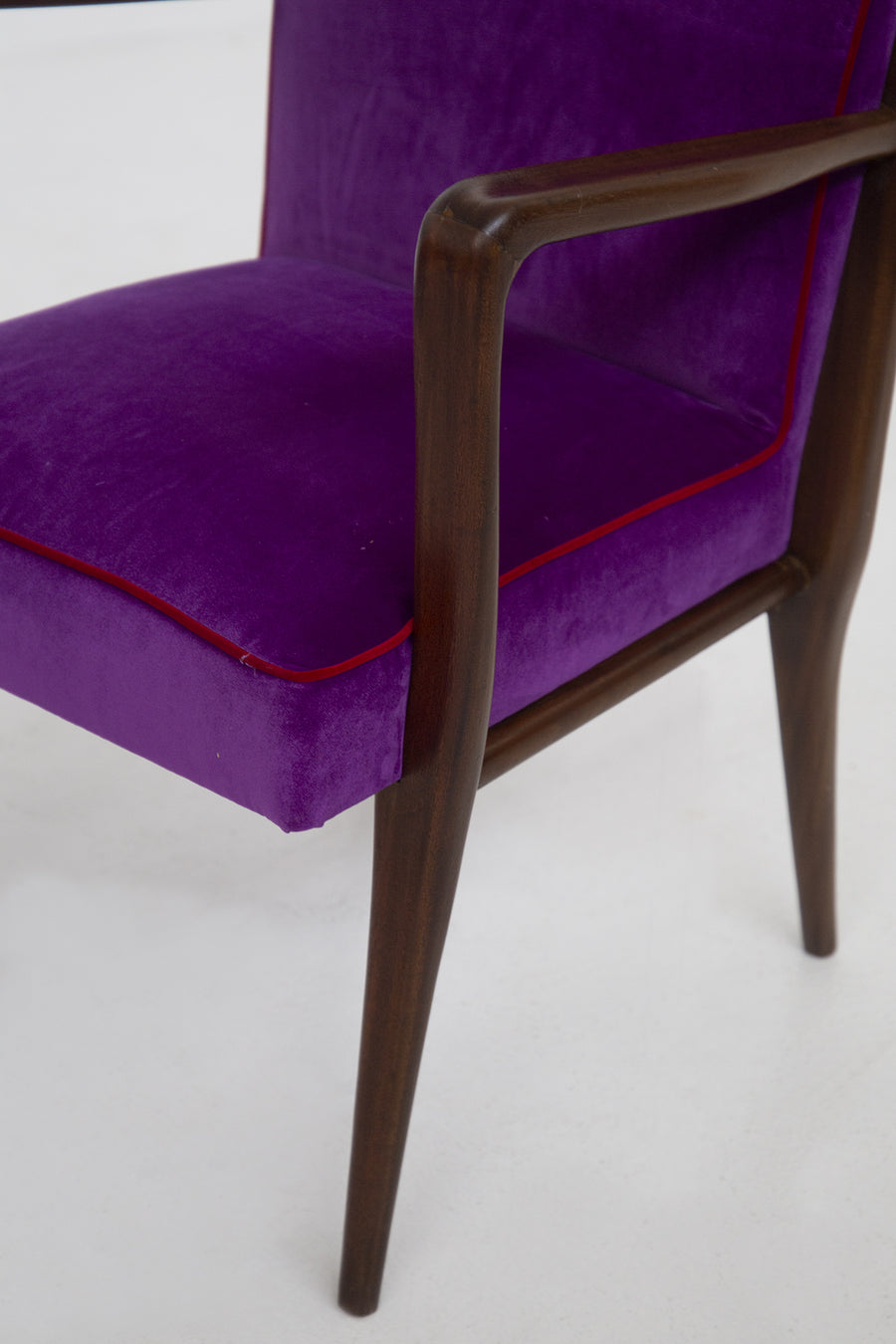 Purple Velvet Armchairs by Fratelli Consonni, 1950s
