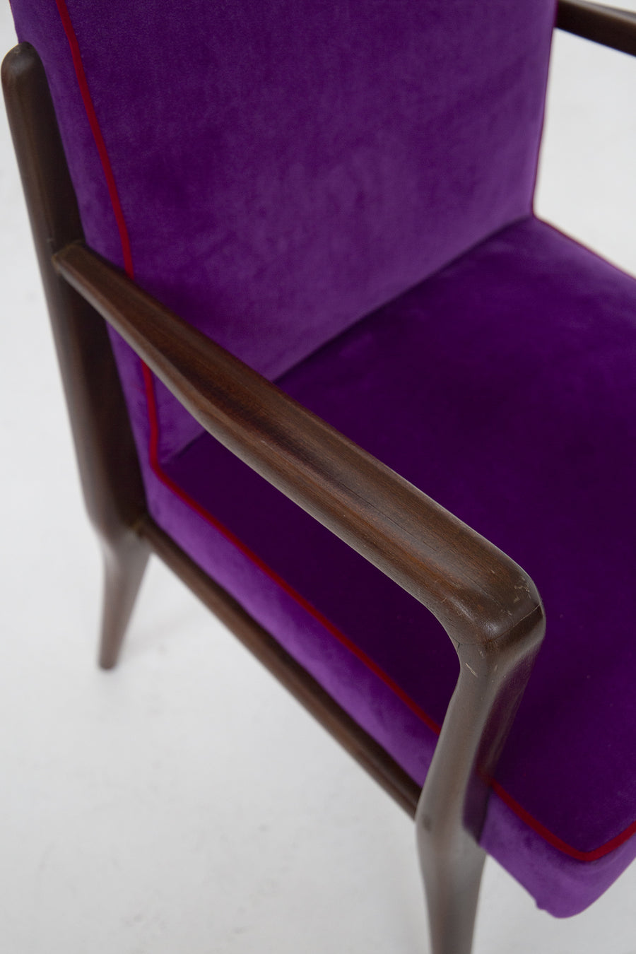 Purple Velvet Armchairs by Fratelli Consonni, 1950s