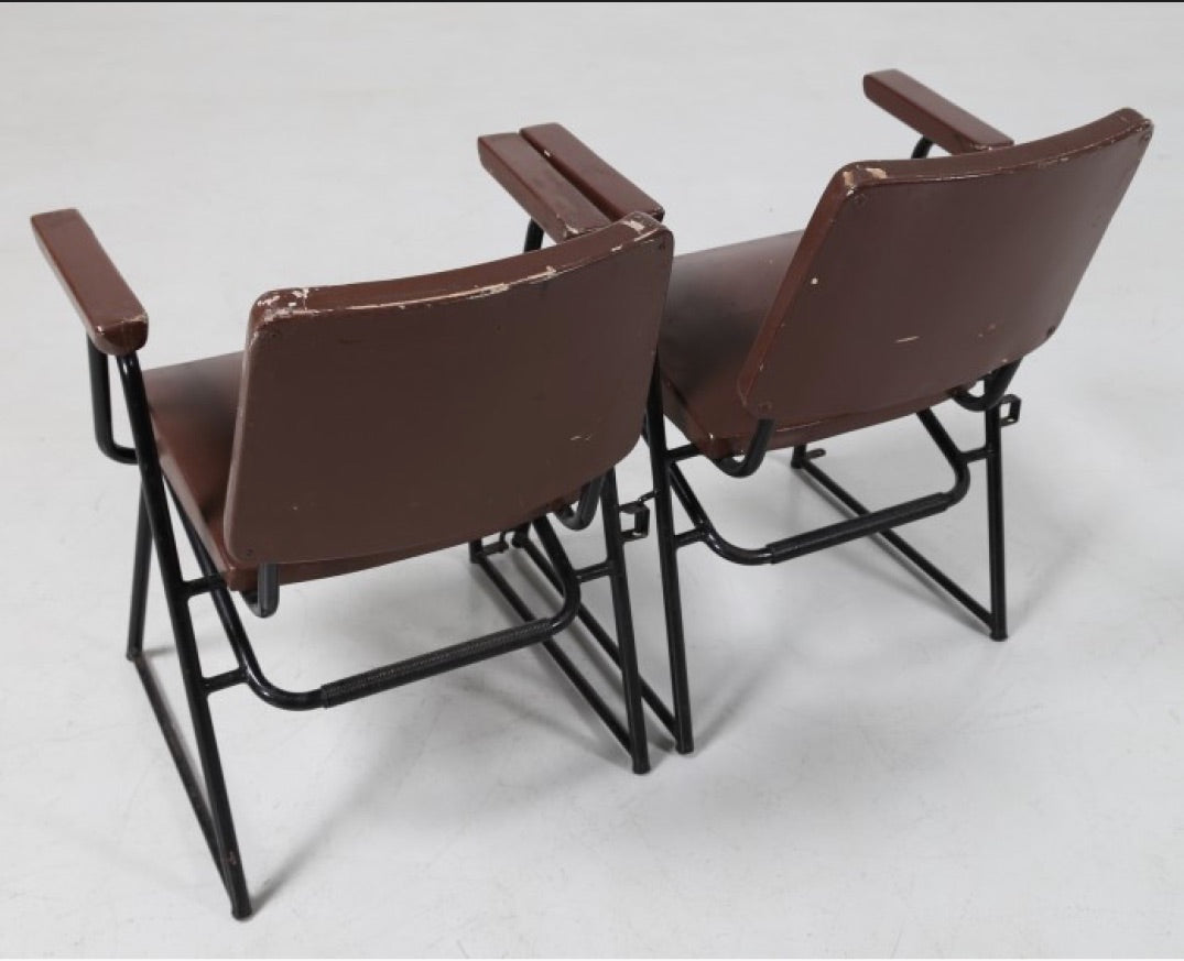 BBPR Lacquered Wood and Iron Rod Living Room Set for Michelin Sport Club, D.A.M.I., 1930s, Set of 12