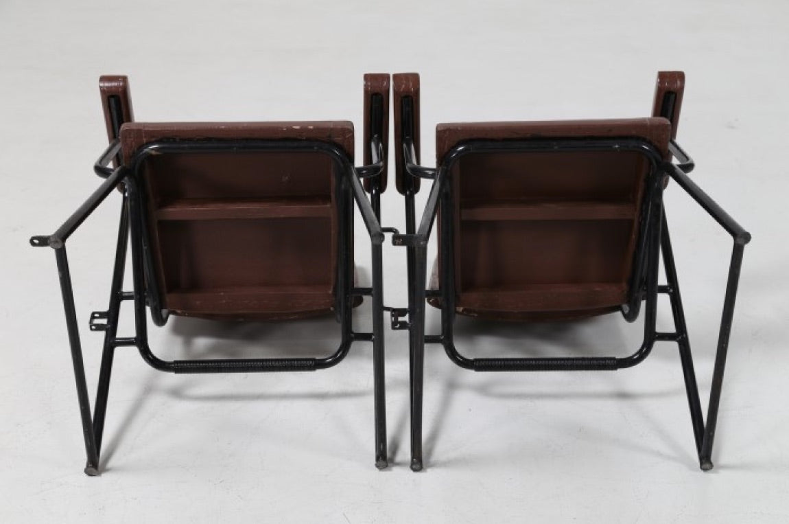 BBPR Lacquered Wood and Iron Rod Living Room Set for Michelin Sport Club, D.A.M.I., 1930s, Set of 12