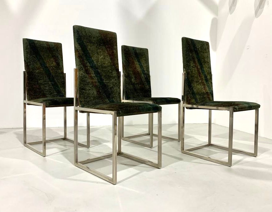 TURRI - Four Chairs in Metal and Missoni fabric. Privilege Collection, Set of 4, 1970s