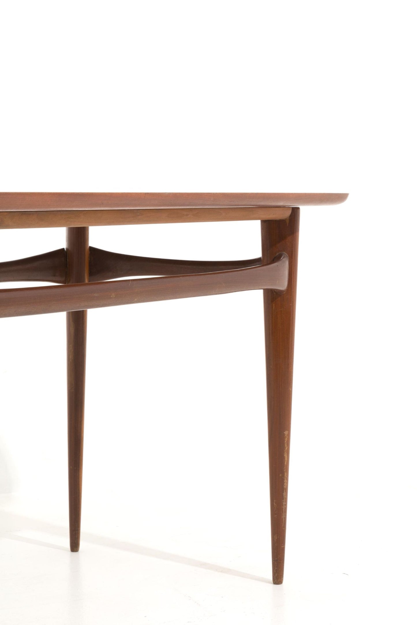 SILVIO CAVATORTA. Walnut table with veneered top, 60s
