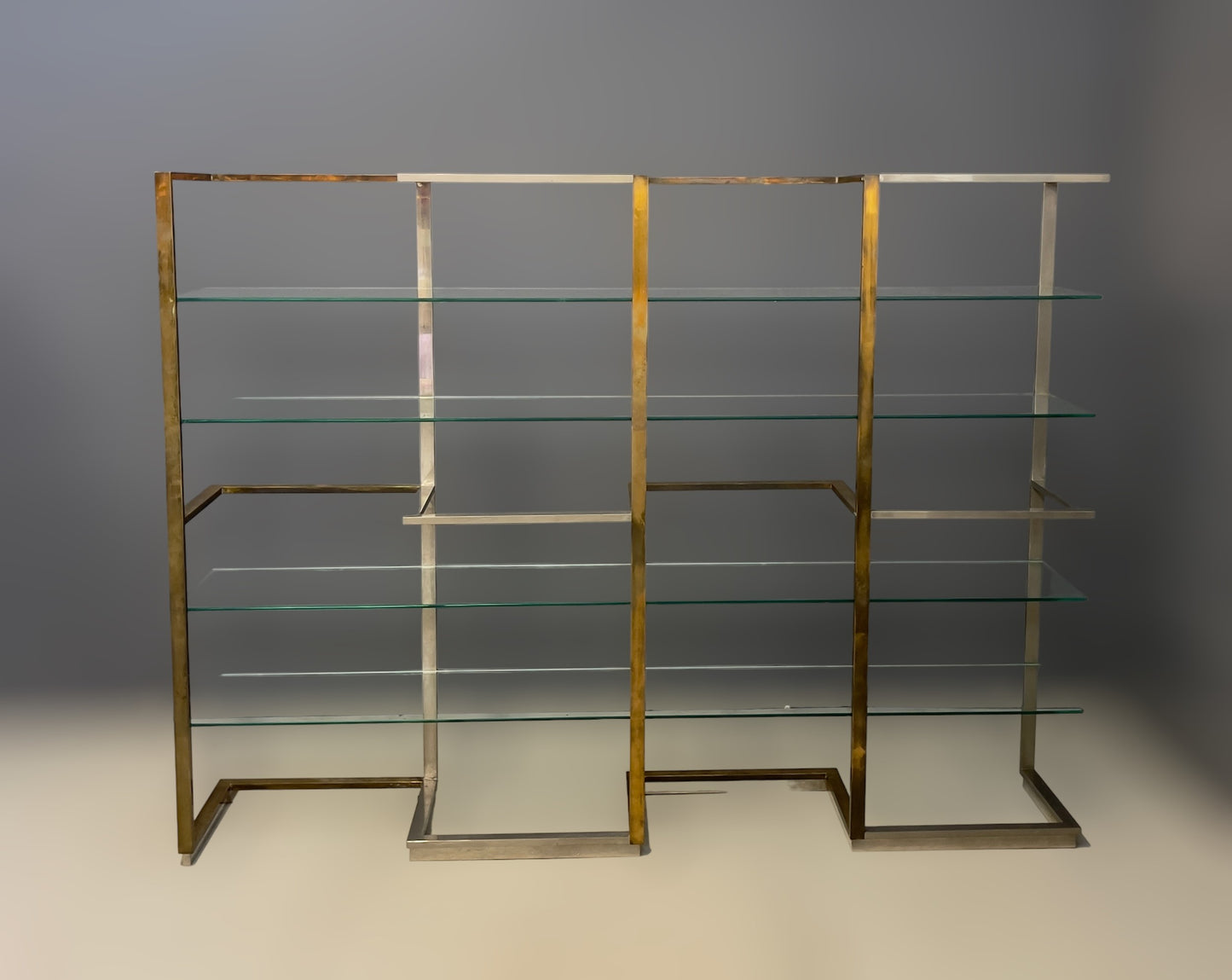 Brass Bookcase by Turri, 1970s