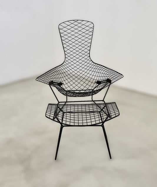 Harry Bertoia for Knoll, Bird Lounge Chair with ottoman, 1970s