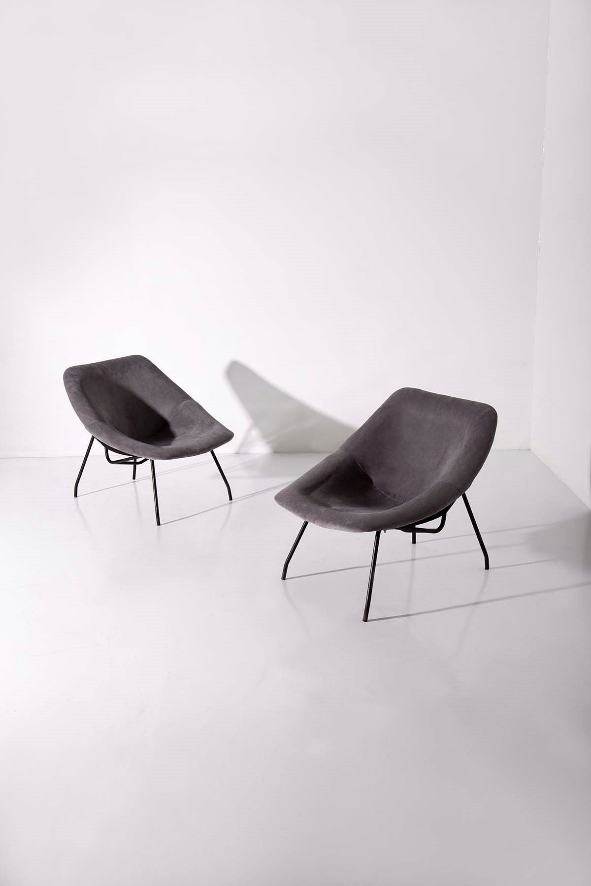 Augusto Bozzi Pair Armchairs (attr.)