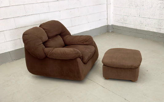 Mario Marenco, Armchair and ottoman attributed, Italy 1970s
