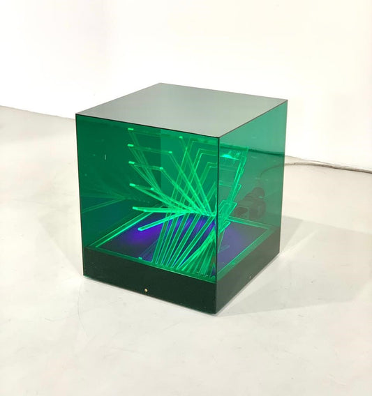 Cubo di Teo green table lamp, 1960s