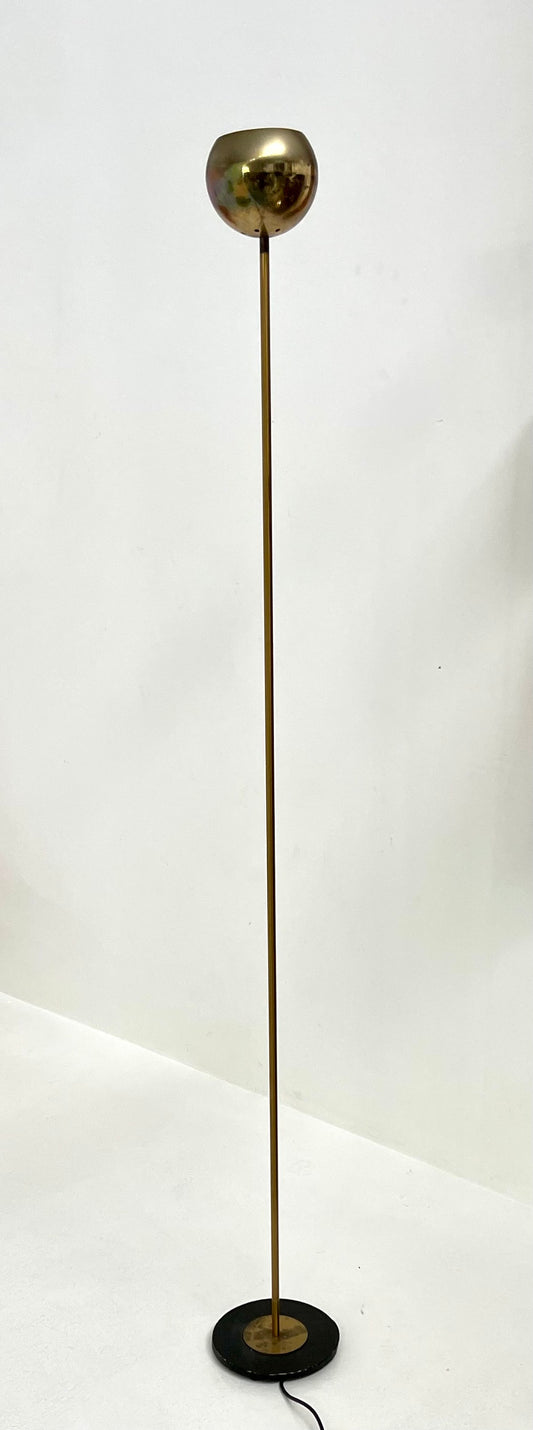 Vintage Round Floor Lamp in Brass