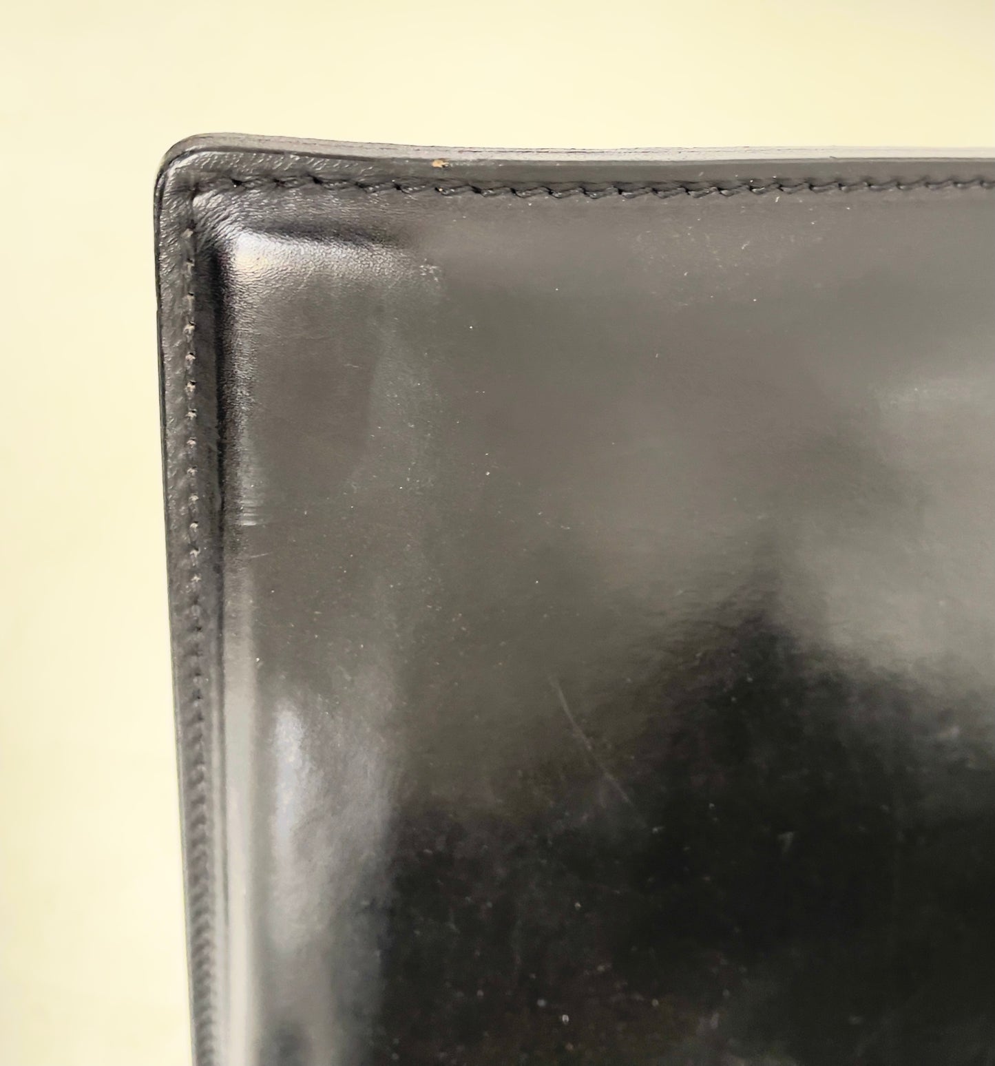 Black leather armchair 70's