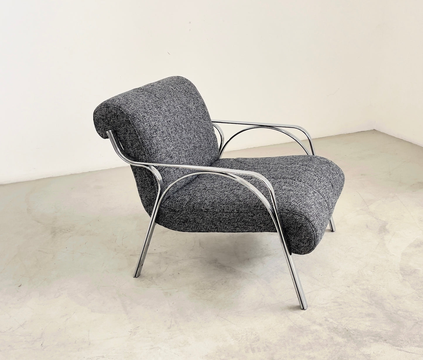 Vittorio Gregotti Gray fabric armchair 60's
