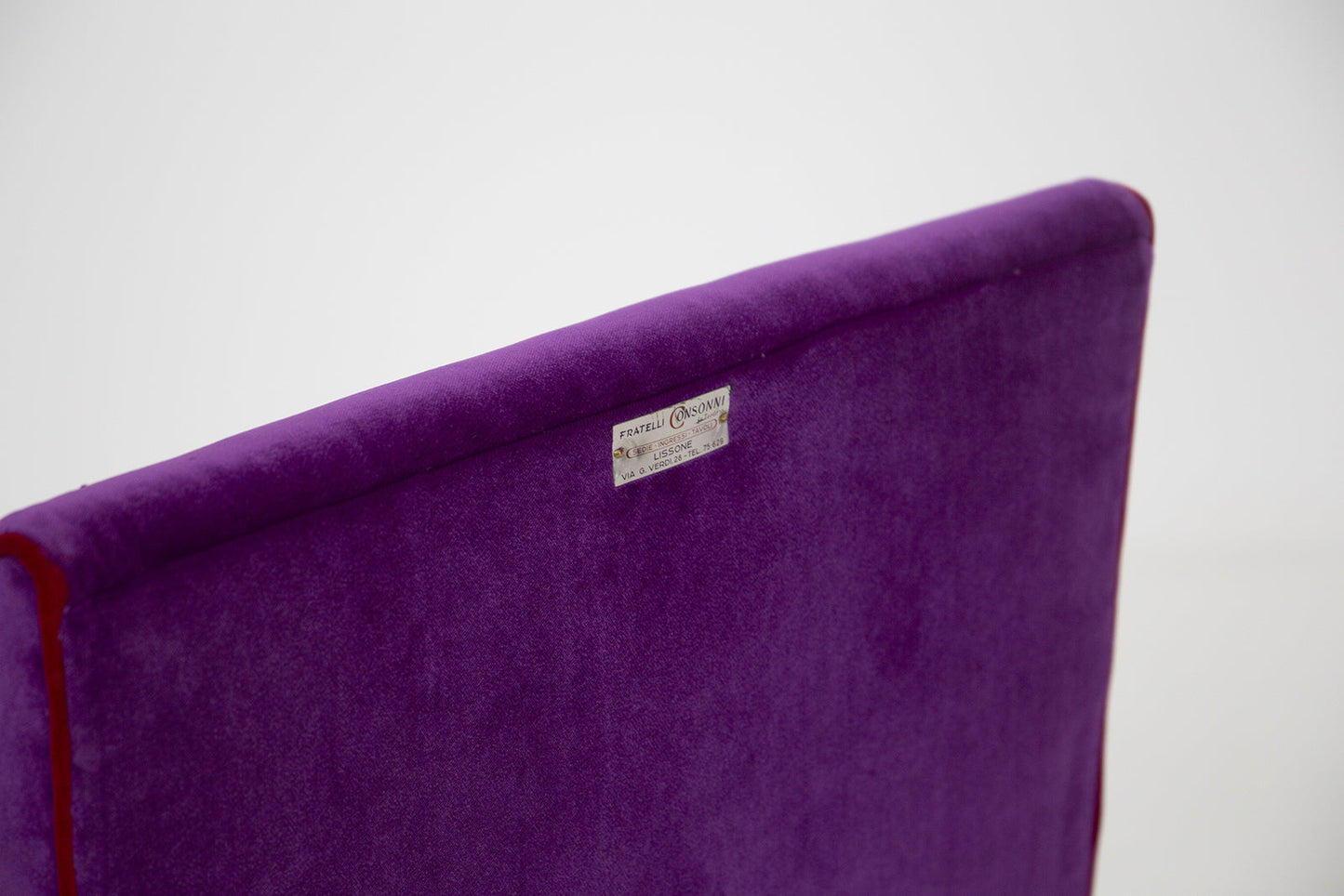 Purple Velvet Armchairs by Fratelli Consonni, 1950s