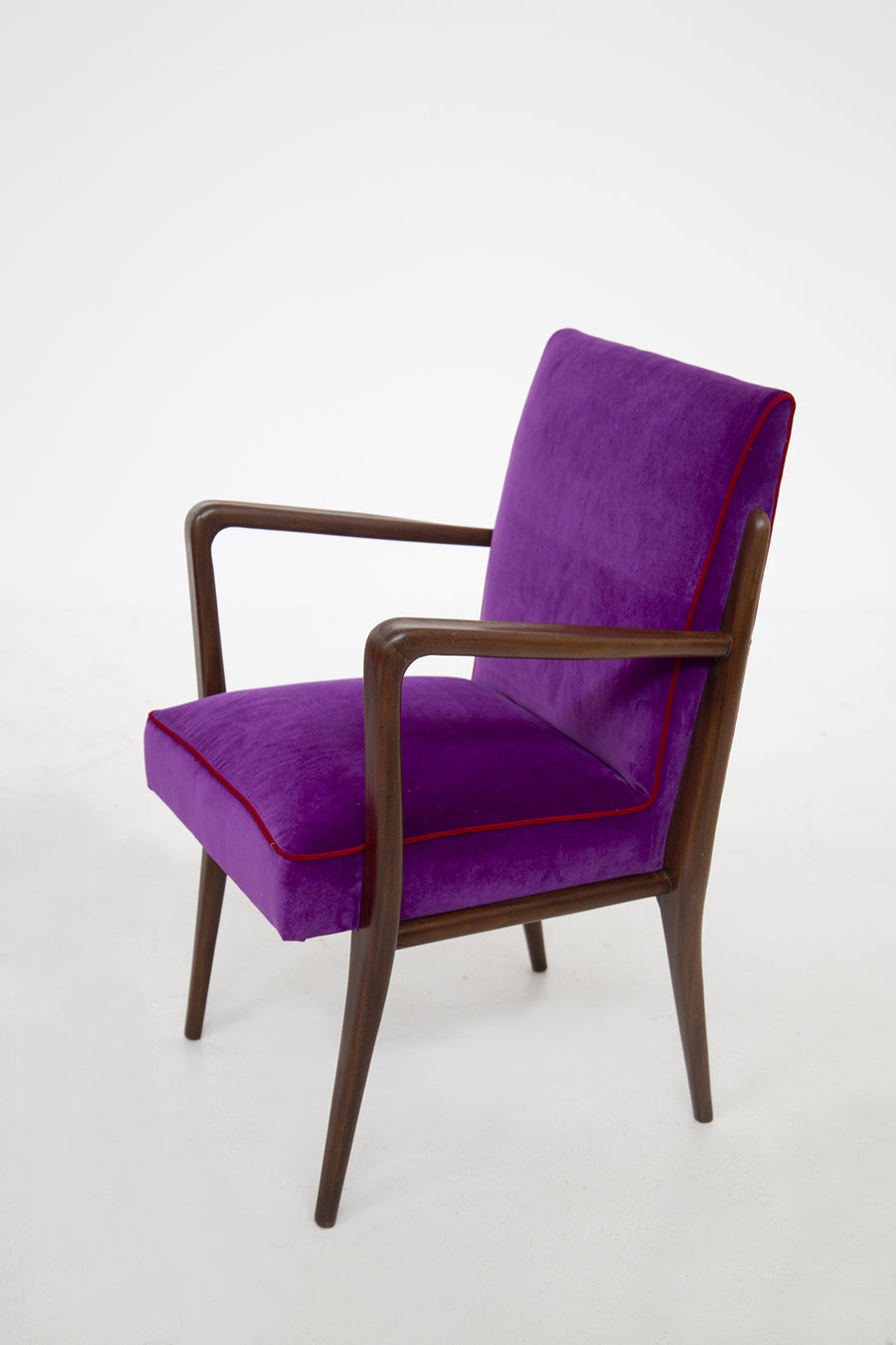 Purple Velvet Armchairs by Fratelli Consonni, 1950s