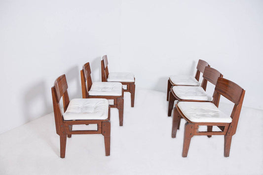 Six Chairs by Vito Sangiradi for Pallante store  Bari, 1950s