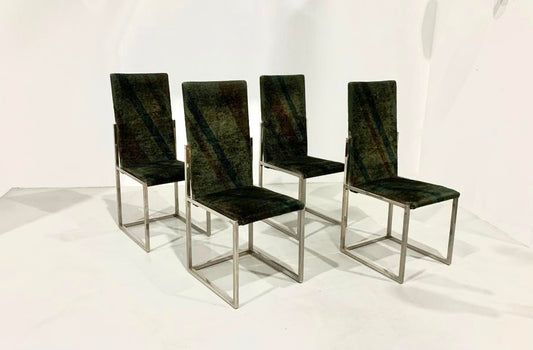 TURRI - Four Chairs in Metal and Missoni fabric. Privilege Collection, Set of 4, 1970s